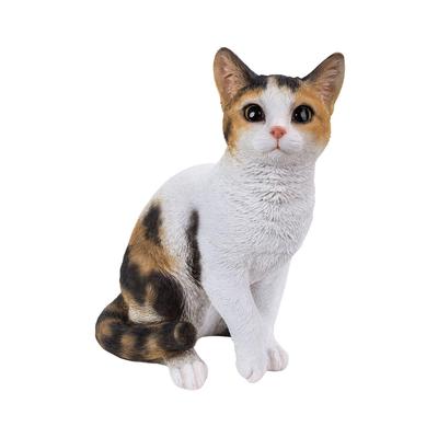Chat calico assis Woobia 25 x 17 x cm Figurine de poupée Ornement Animal Décoration de jardin Chat Orienté vers la droite (grand) 30,5 H12321-18
