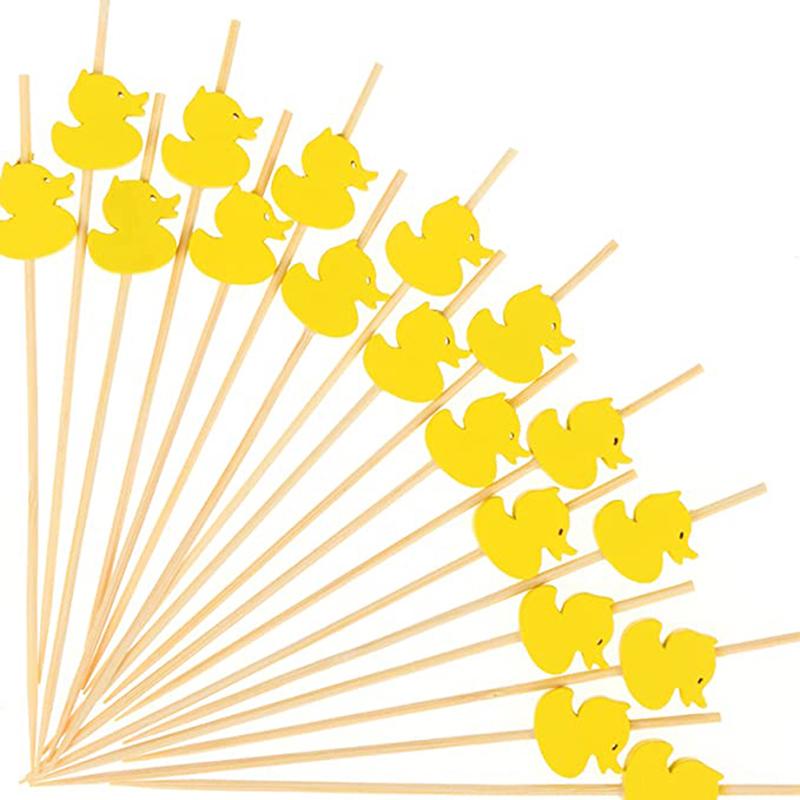 100 Pcs Disposable Bamboo Picks Food Fruit Cocktail Handmade Toothpicks