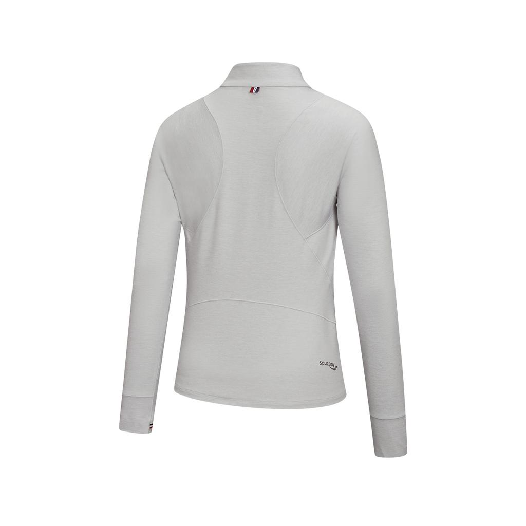 Saucony Mock Neck Pullover Comfortable Long Sleeve Knit Top Women tops SA1269LT21T-GR213