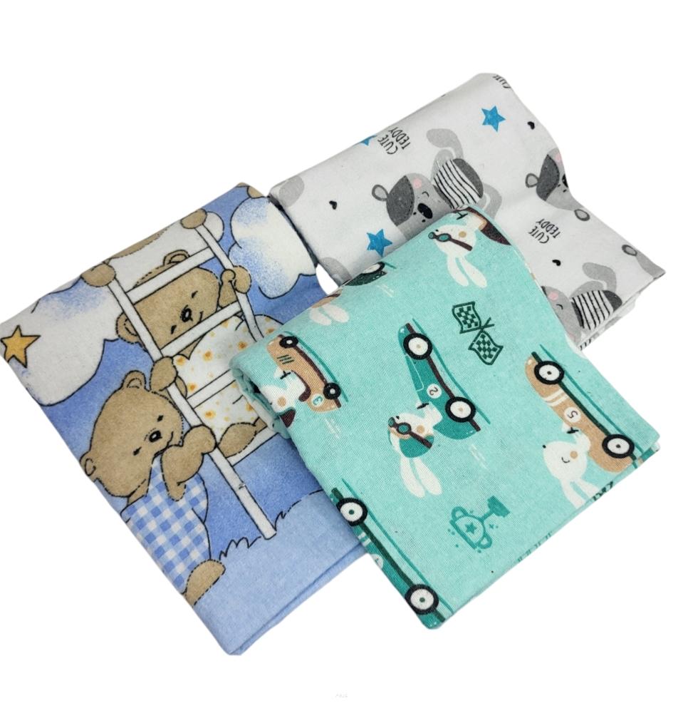 Flannel Diapers, Set of 3 (E)