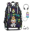 Camouflage Backpack Student Bookbag Multifunctional USB Charging Football Star Print Travel Daypack Lightweight Casual Men's Backpack
