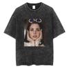 S Maglietta Lavata di Lana Del Rey Harajuku Uomo Donna Retro Manica Corta T-shirt alla Moda Cotone Oversize Streetwear