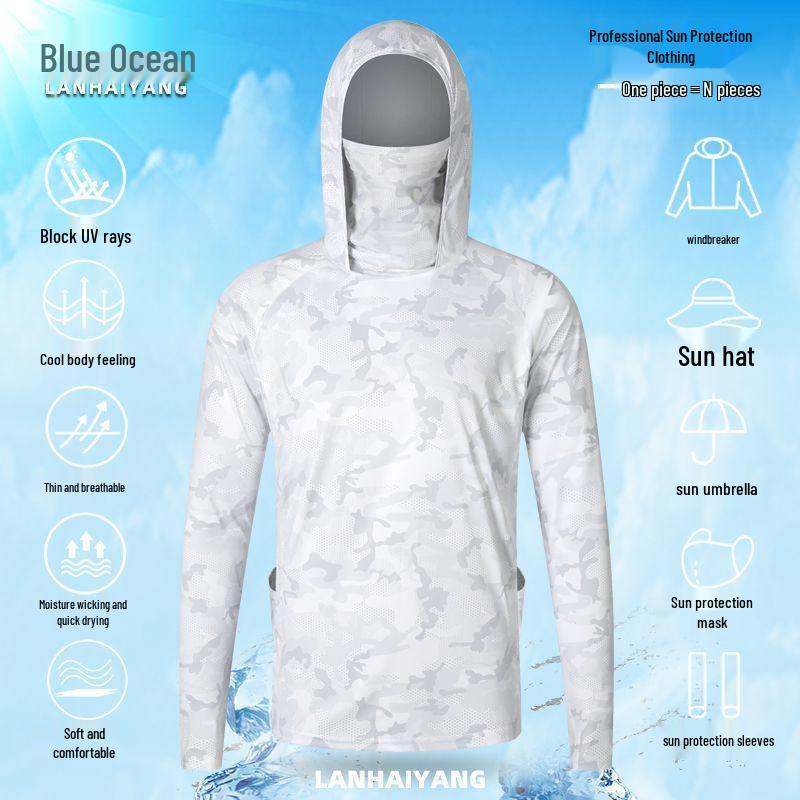 Men's Camouflage Sun-Protective Quick-Dry Ice Silk Fishing Apparel