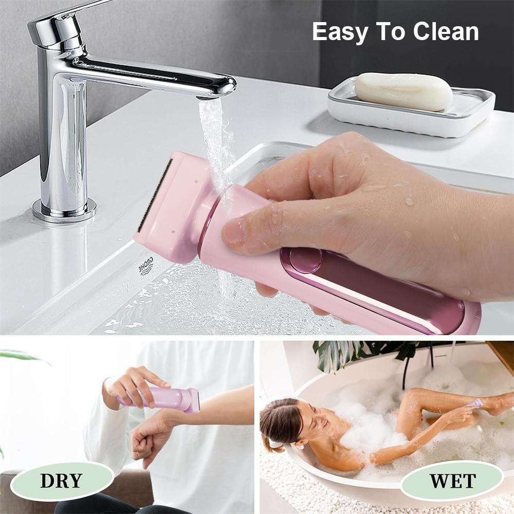 Elektrorasierer für Frauen Körper Epilierer Bikini Trimmer 2 in 1 Elektrorasierer für Frauen Haarentfernung für Gesicht Schnurrbart Bein Achselhöhle