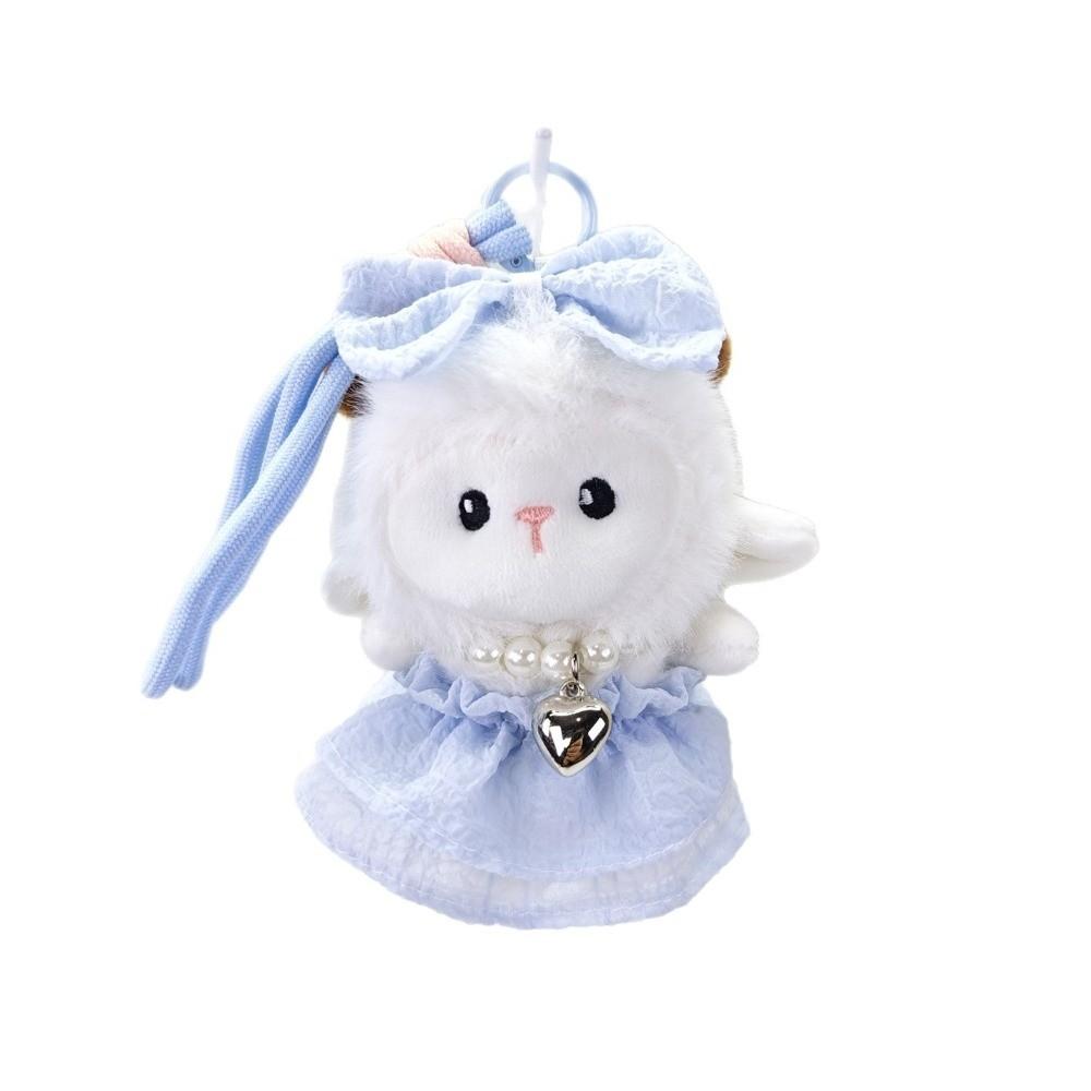 Soft Stuffed Lamb Pendant 12cm Fluffy Animal Keyring Plush Sheep Keychain Chinese New Year Gift