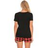 Women Cotton Casual Nightwear Pyjamas Sleepwear Sets Plaid Short Sleeves Top Shorts Pijamas Lingerie