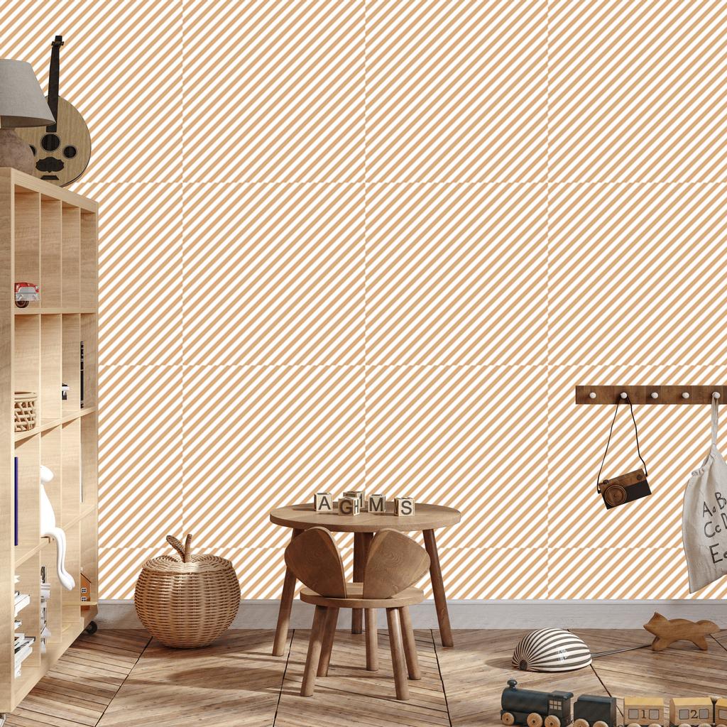 Striped Wallpaper, top cream, bottom cream for Living Room and Bedroom 50x1000