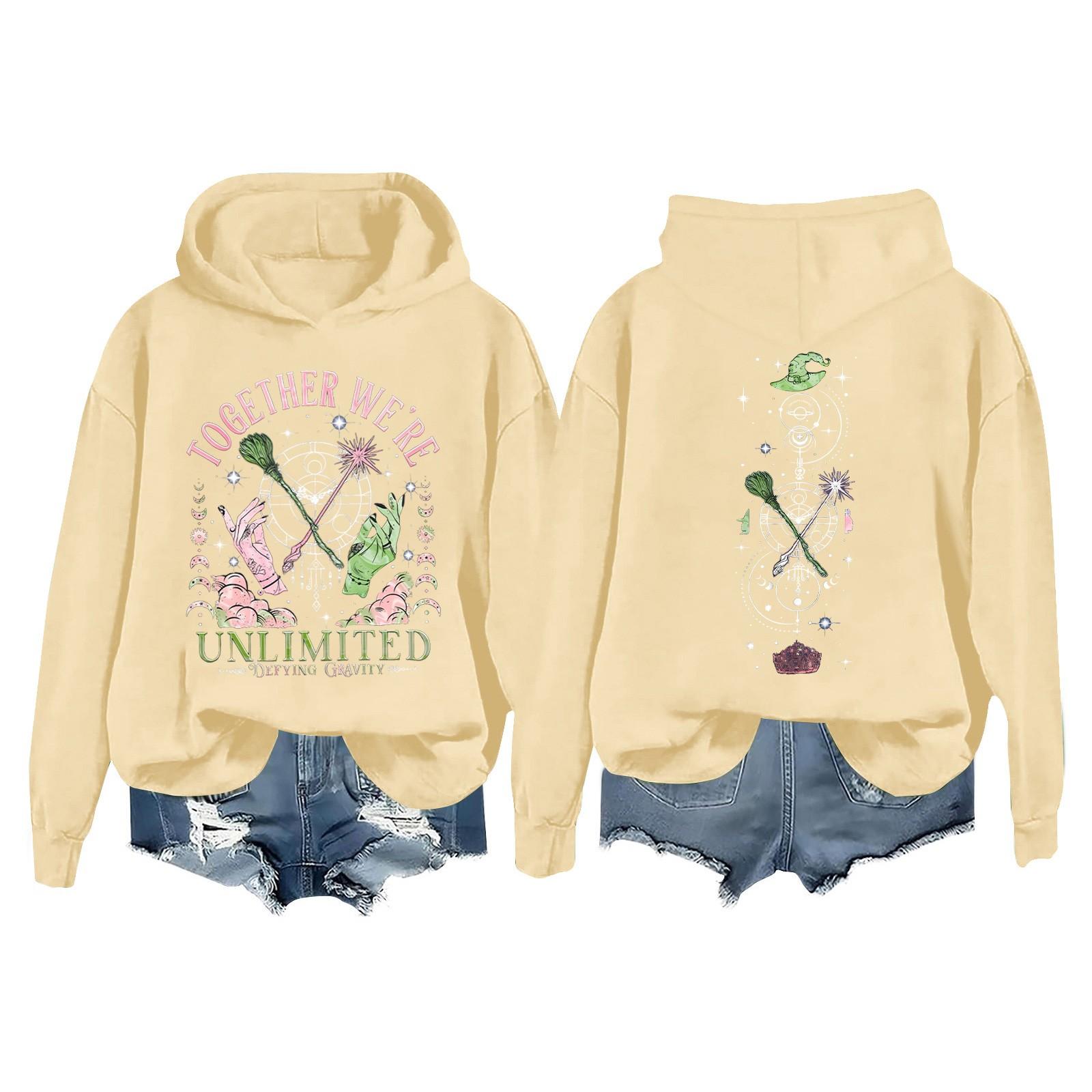 

Женская модная повседневная универсальная повседневная толстовка с капюшоном, повседневная толстовка с длинными рукавами и нашивками сверху L бежевый