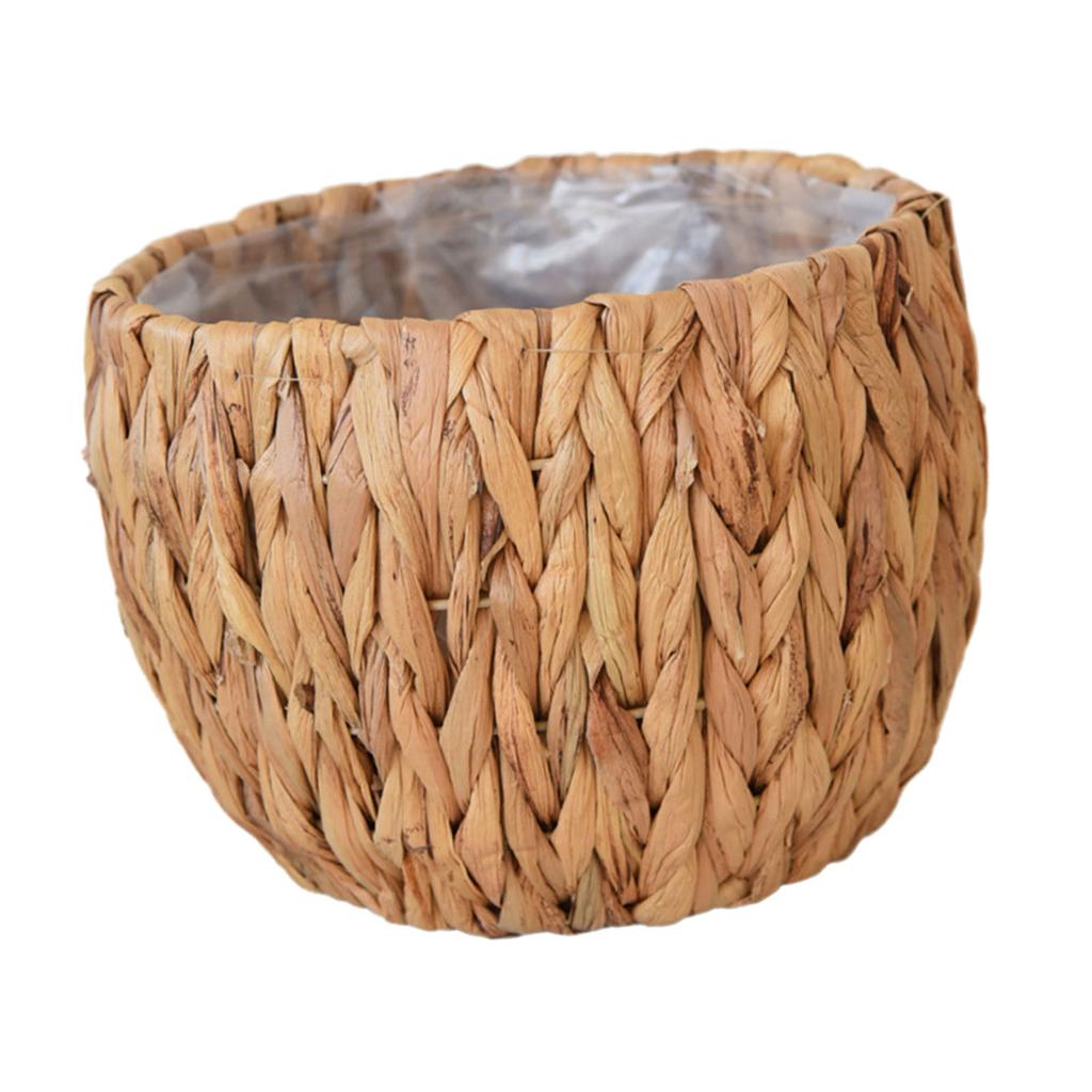 Decorative Plant Holder Balcony Flower Pots with Plastic Lining Waterproof Liner Planter Basket for Indoor and Outdoor