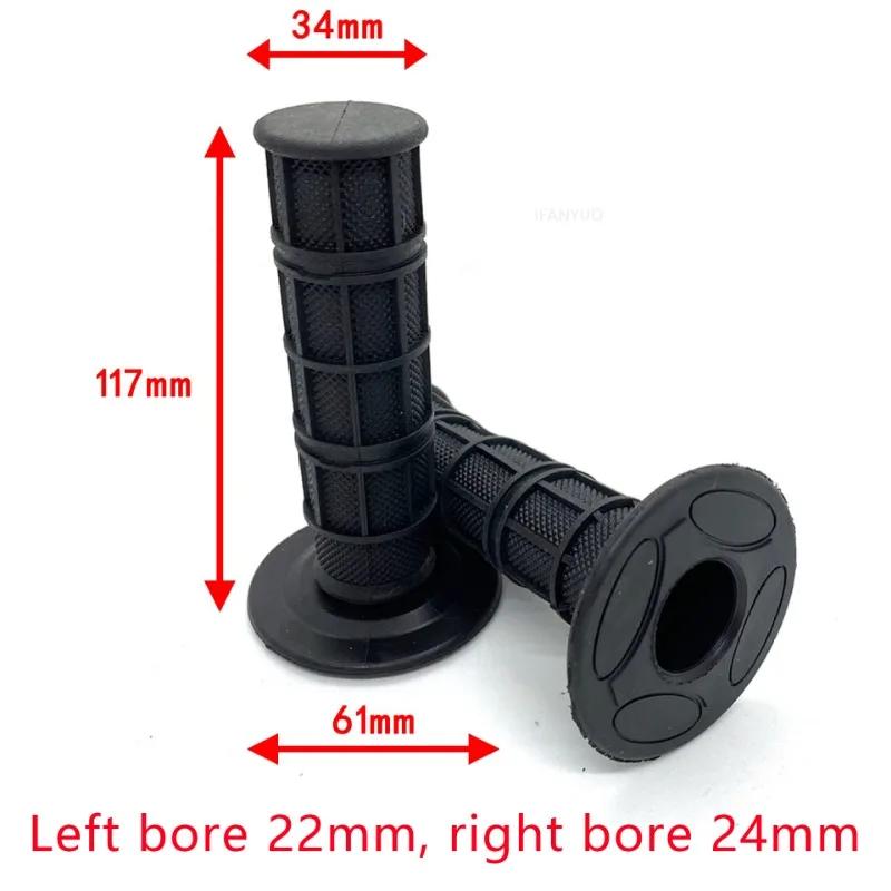 Universal Motorcycle Grips Non Slip Rubber Handle Bar End Grip 7/8" 22mm 24mm Left&Right Motorcycle Handlebar Grip for Motorbike