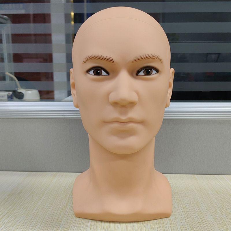 

Men Mannequin Head Doll Hairstyle VR Glasses Wig Hat Helmet Display Props Mannequin Head PVC Material Model Head Skin color