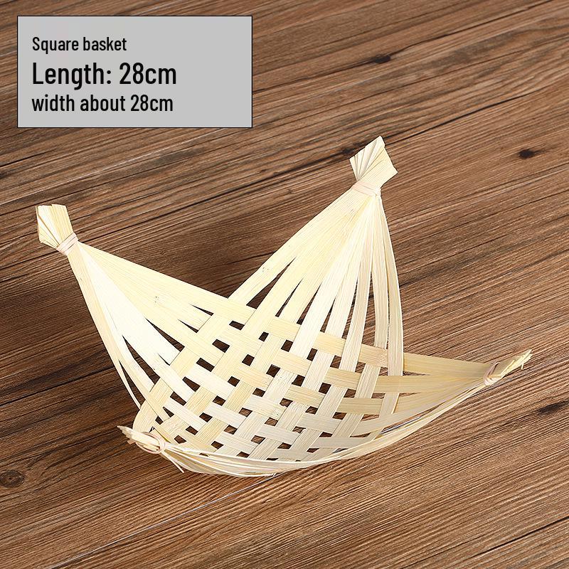 Handmade Bamboo Boat-Shaped Woven Fruit and Snack Storage Basket