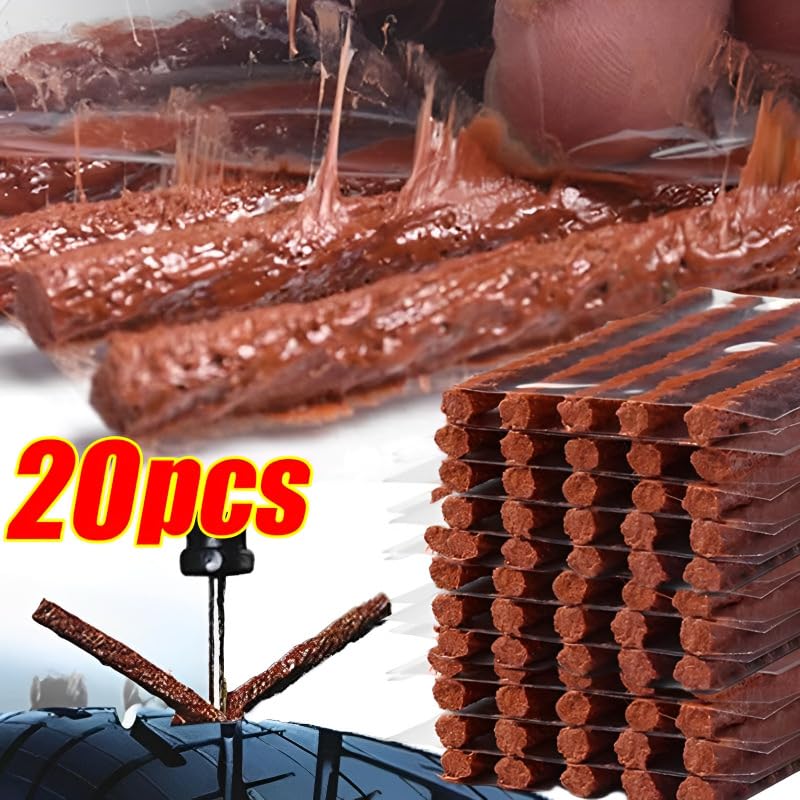 Puncture Repair Kit, 20 Pieces/10 Pieces, Tubeless, Rubber Strip, Tire Repair Rope, Seal Strip,