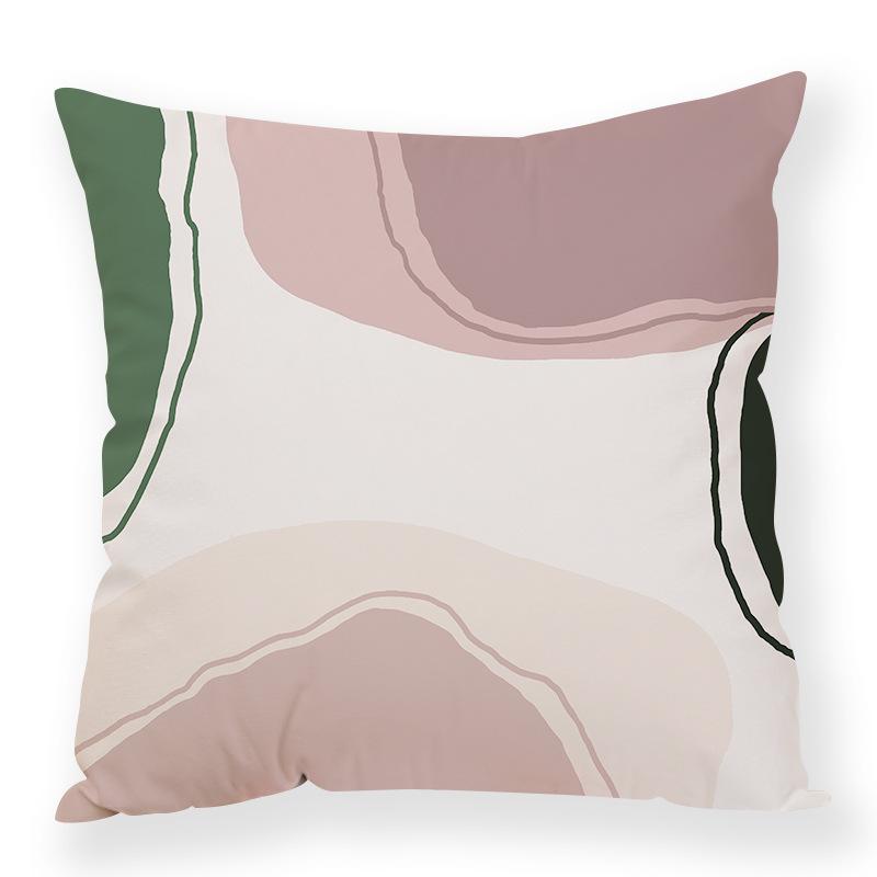 Ins Abstract Modern Simple Plush Pillowcase Line Decoration Pillow Car Office Waist Rest