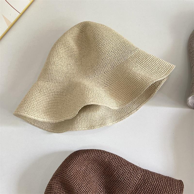 Women's Wide Brim Straw Hat 2026 Summer New Style Foldable Sun Protection Sun Hat for Travel Beach Fisherman Cap