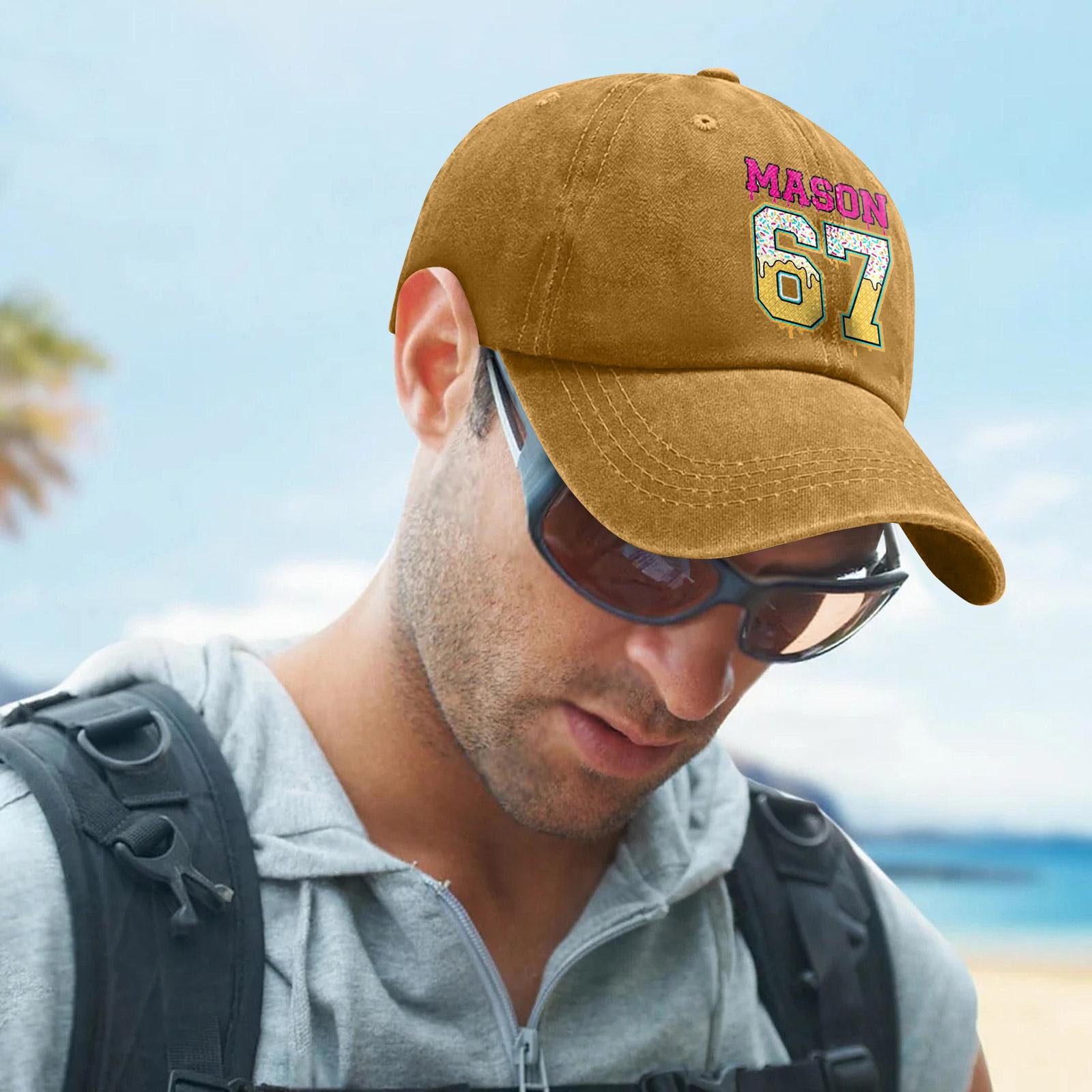 

Модные мужские и женские регулируемые бейсболки с принтом One Size жёлтый