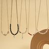 Luxurious European-Style Natural Stone & Pearl Necklace with Gold-Plated Stainless Steel Layered Design for Women