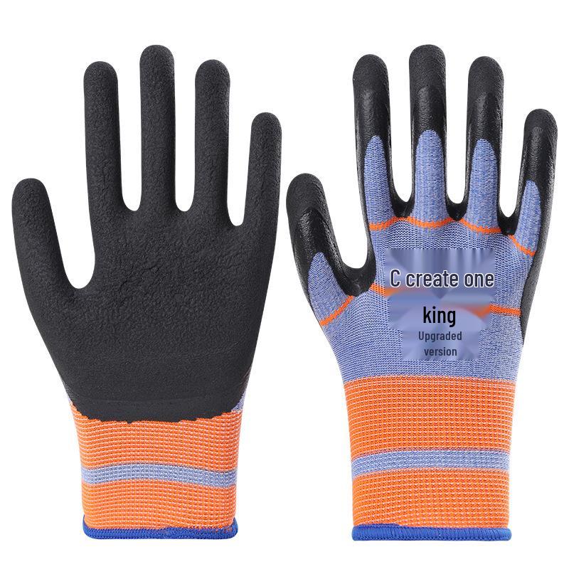 Breathable Summer Work Gloves - Latex Coated, Wear-Resistant Rubber Protection