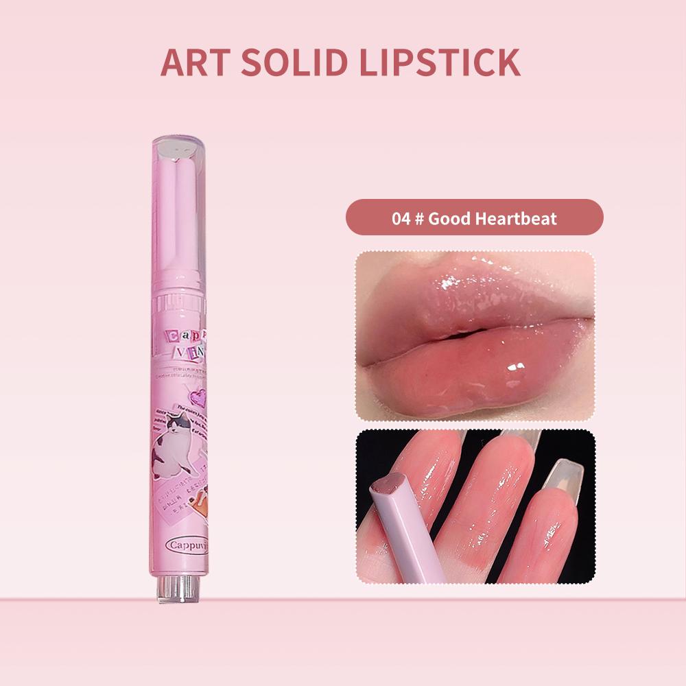 

CAPPUVINI Розовый блеск для губ Love Heart Пухлые розовые губы Высокая цветопередача 6 цветов Помада в форме сердца