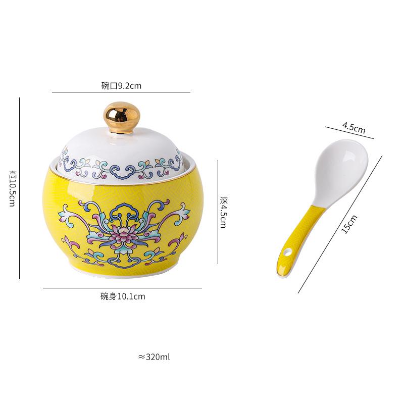 Retro Court Style Ceramic Soup Bowl Light Luxury Restaurant Dessert Yogurt Cup Delicious Dishes Soup Bowls Household Tableware