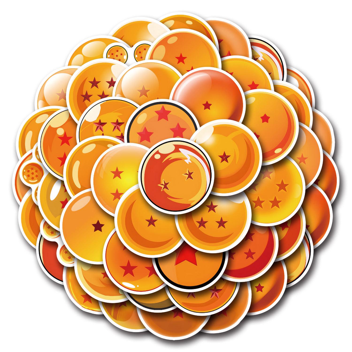 50-Piece Dragon Ball Anime Waterproof Graffiti Stickers Set for Decorating Fridge, Phone, Water Bottle, and Computer