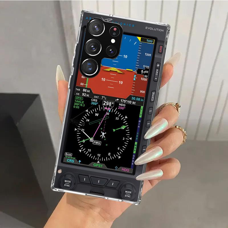 Aviation Aeroplane Helicopter Cockpit Instrument Phone Case for Samsung Galaxy S25 S24 S23 Ultra S22 S21 Plus S20 FE S10 + S10E