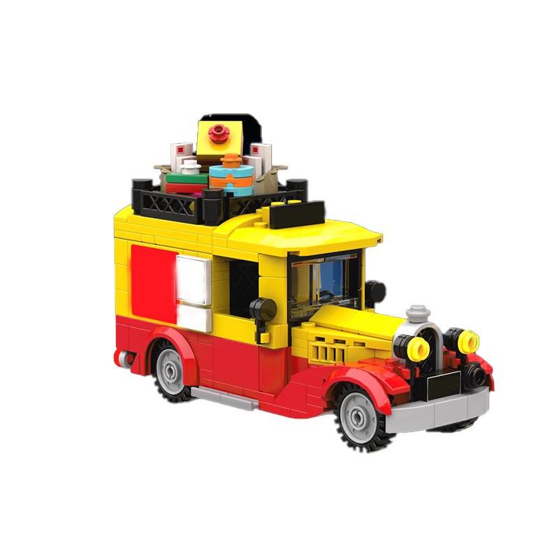 Compatible With Building Blocks MOC-164613 Christmas Retro Mail Truck Assembly Winter Festival Car Model New Product Toy Set