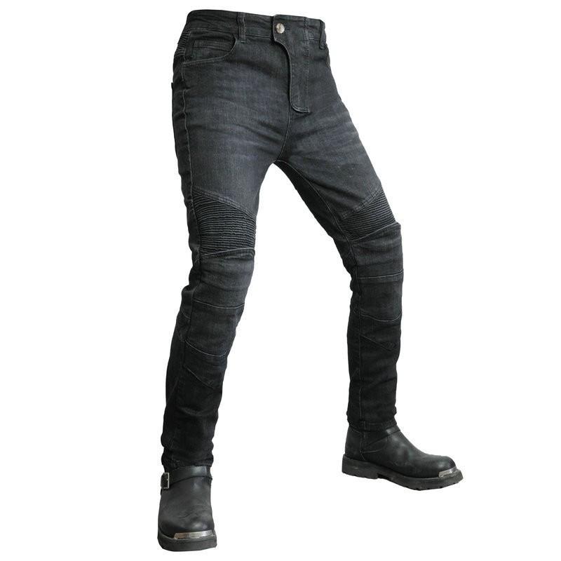 Mens Motorcycle Riding Pants Vintage Washed Denim Style Stretch Protective Biker Trousers Fall Season