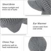 Winter Cozy Beanie with Brim and Ear Flaps Warm Cycling Windproof Knitted Hats Fashion Caps Scarf GZW