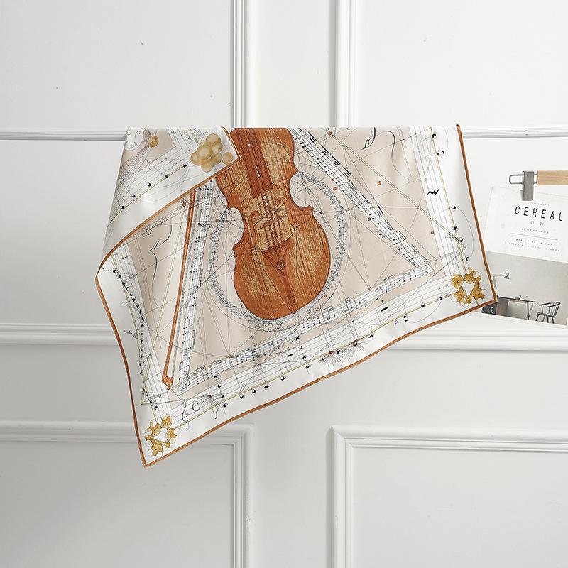 100% mulberry silk scarf  oil painting 90 spring French retro square scarf women