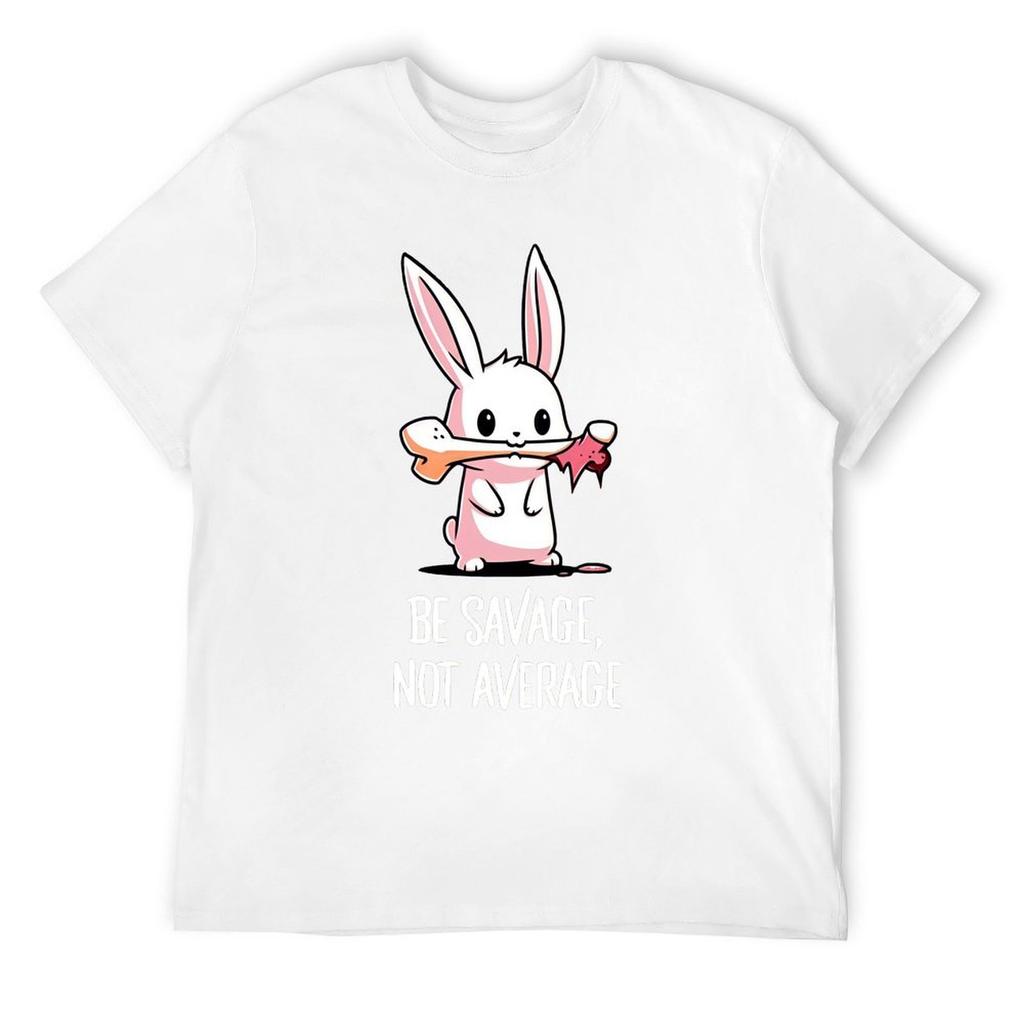 Be Savage, Not Average Bunny T-Shirt Vintage T Shirts Basketball Graphic Tees Mens Designer Clothes