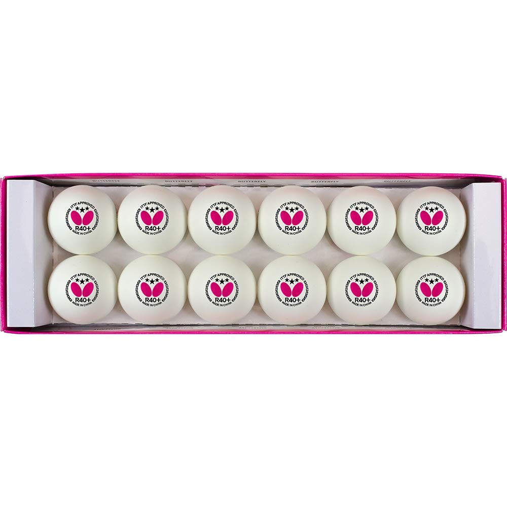 Butterfly Table Tennis Ball Three Star Ball R40+ White 1