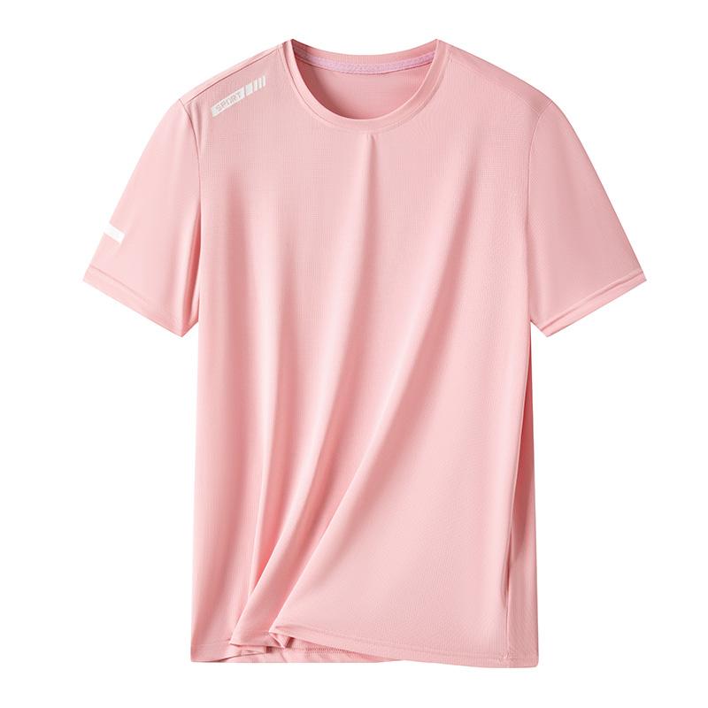 T-shirt Men's Half-sleeved T-shirt Men's Fashionable Round Neck Ice Silk T-shirt Casual Lightweight Breathable Fitness T-shirt Short-sleeved