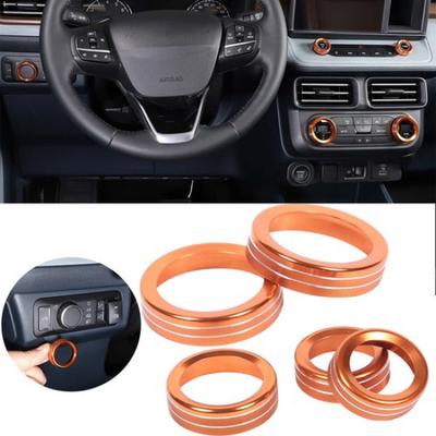 Orange Alloy Air Condition Switch Volume Knob Trim Ring For Ford Maverick