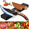 KEPEAK Multifunctional Viking Knife With Sheath Hand Forged Boning Knife With Gift Box Japanese Cooking Meat Cleaver Chef Knife