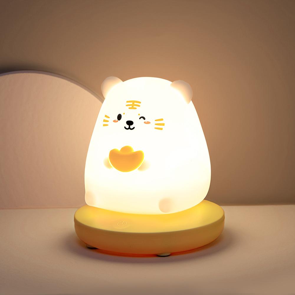 Piglet Tiger Rabbit Panda Modeling Usb Silicone Children Sleep Night Light Rechargeable Bedroom Bedside Ambient Light Gift