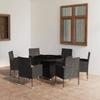 Day and Night - Day and Night Garden Dining Set 7 Pieces Black Synthetic Rattan