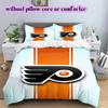 Ice Hockey Logo Pattern Bedding Quilt Set Quilt Cover Pillowcase Home Decoration Birthday Gift (1*duvet cover+ 2*pillowcase, without core)