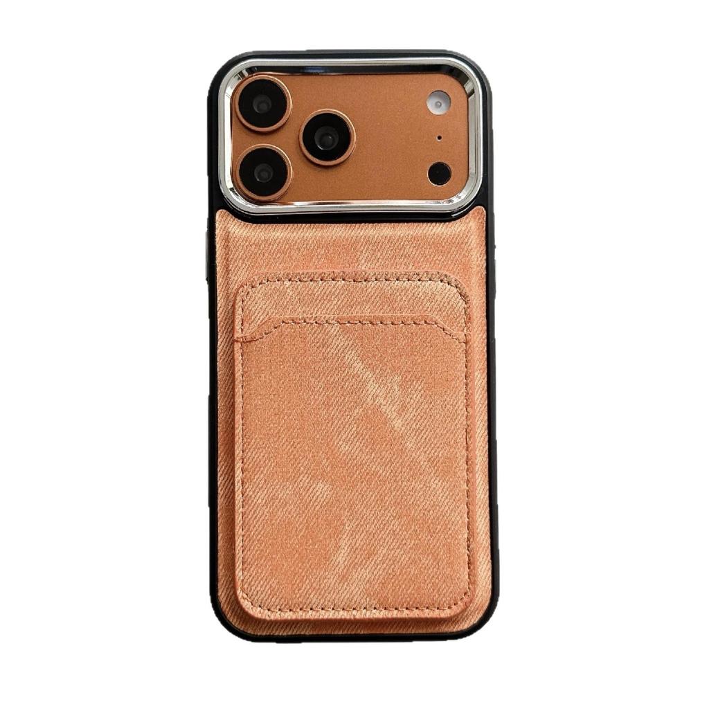 Denim Texture Card Holder Phone Case for Apple 17 Pro/16 Pro/15