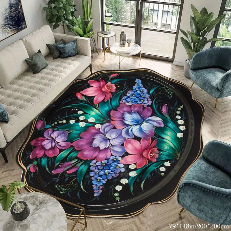 

Ретро Европейский Стиль Светлый Роскошный Гостиный Ковер Печатный Диван Журнальный Столик Коврик Противоскользящий Спальня Коврик 40*60cm