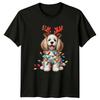 Christmas Dog Reindeer Lights Holiday Unisexs TShirt Unisexs Tee