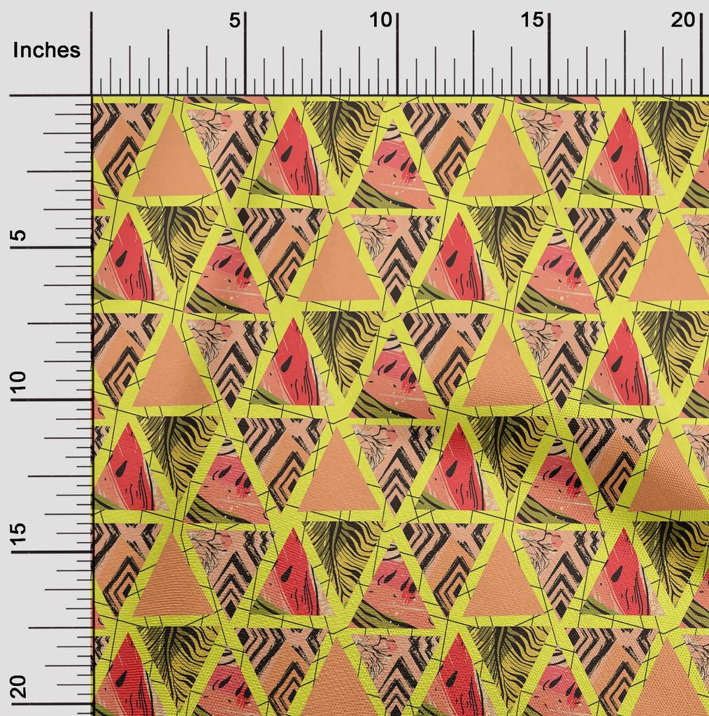 oneOone Bawełna Flex Ciemny Brzoskwiniowy Materiał Geometryczny Tropikalny Tekstura Artykuły do Pikowania Nadruk Materiał do Szycia na Metry 40 Cali