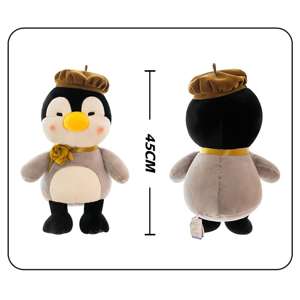 Painter Penguin Plush With Q Version Cuddly Animal Toys Sleeping Pillow Toy