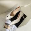 Genuine Leather Women Heels Luxury Brand Pumps Pointed Toe Shallow Office High Heels Fashion Elegant Party Ladies Wedding Shoes
