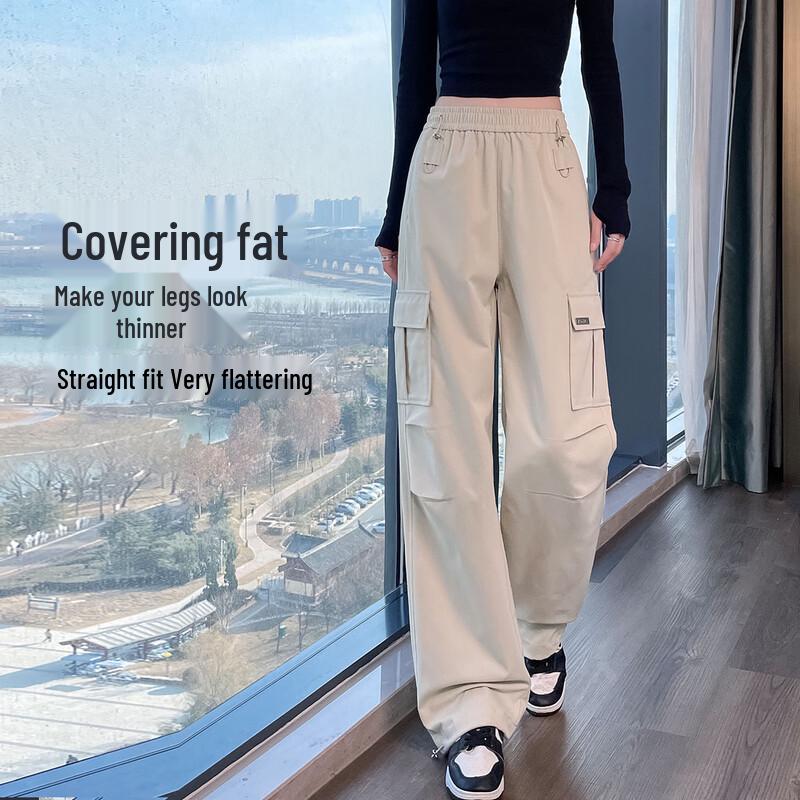 Women's American Retro High-Waist Convertible Drawstring Cargo Pants