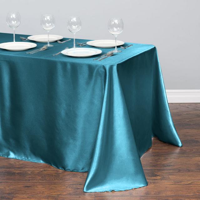 Rectangle Satin Tablecloth Table Cloth Overlays Wedding Christmas Baby Shower Birthday Events Banquet Decor Home Dining Table