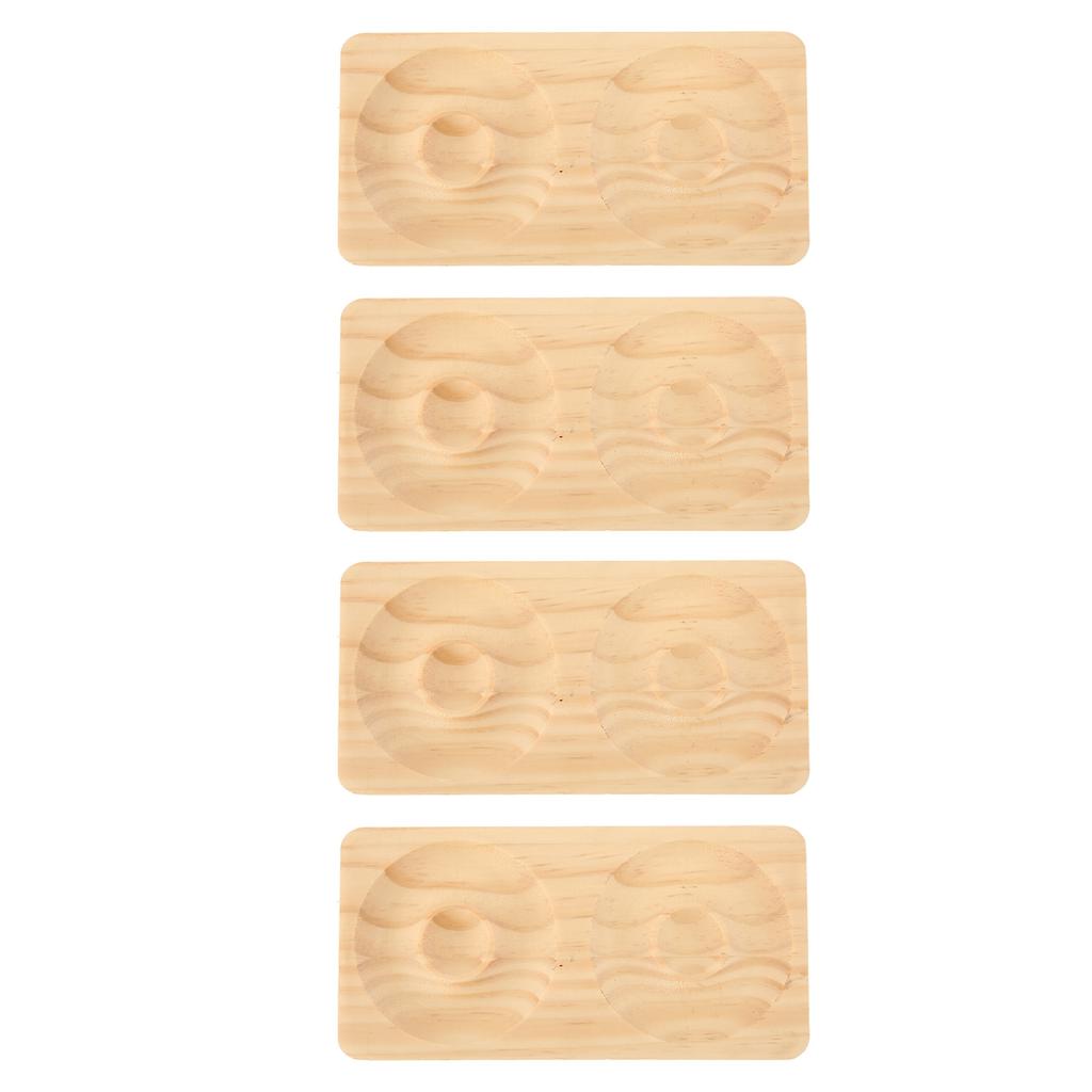 4pcs Bead Bracelet Display Tray Smoothly Solid Wood Jewelry Display Tray for Dressing Table Bedside