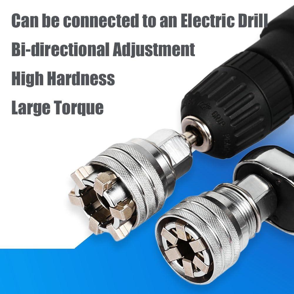 2PCS Multi-Function Hex Wrench Adapter Kit 3/8" Drive Socket Adapter  Universal Tool