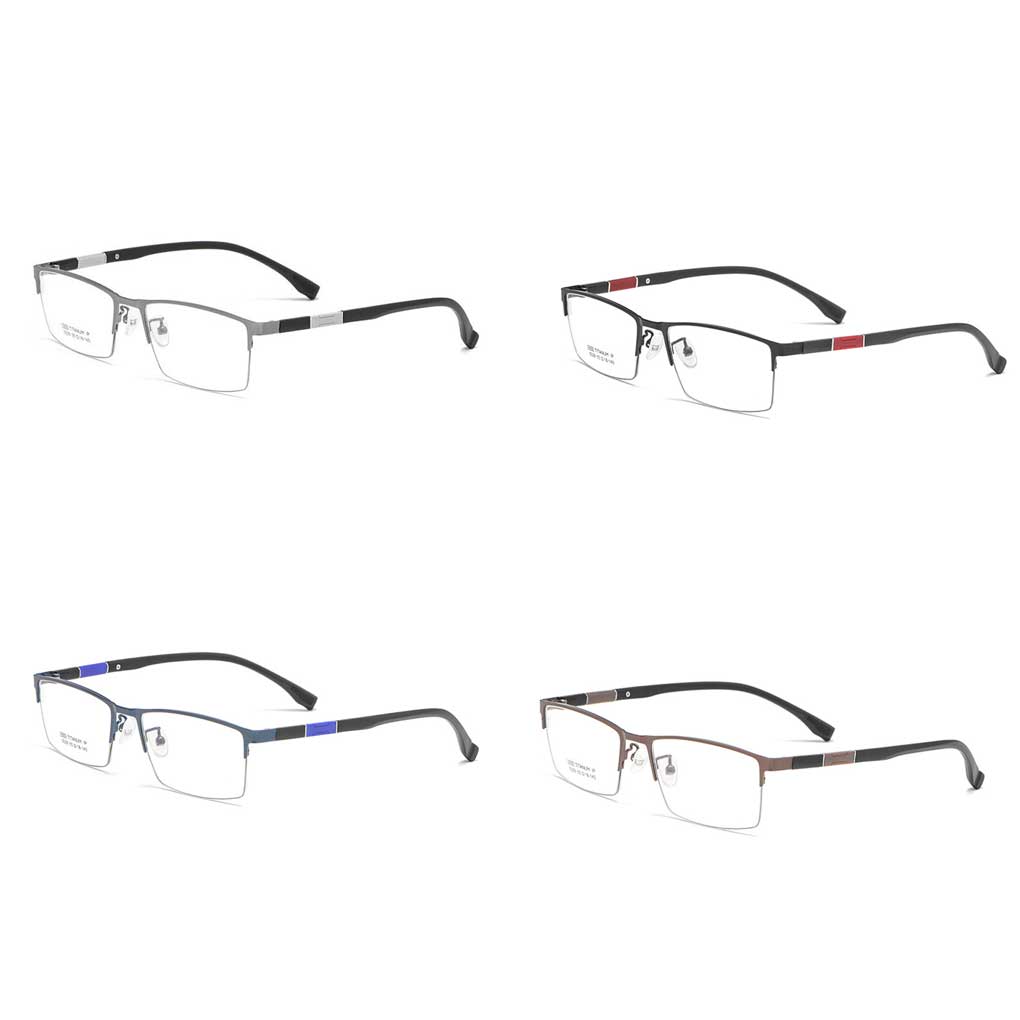 Unisex Metal Half Frame Men Women Plastic Lens Large Face Nearsighted Spectacles for Business Daily