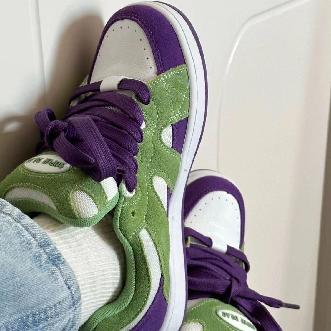 

Кампус высокая ценность Базз Лайтер зеленый фиолетовый контрастный цвет хлебные туфли супер мягкая подошва-маффин износостойкие кеды Интернет-знаменитость 35 фиолетовый